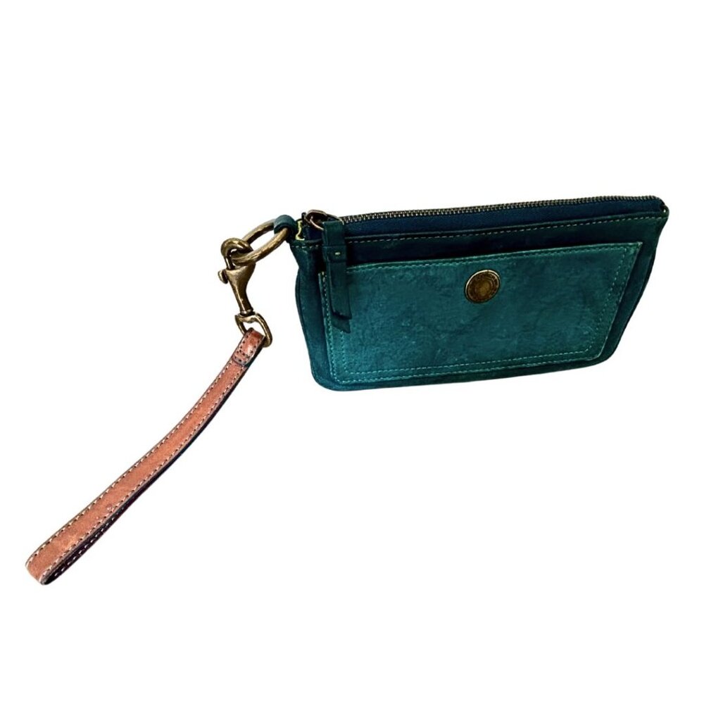 Fossil Distressed Leather Wristlet Wallet Purse